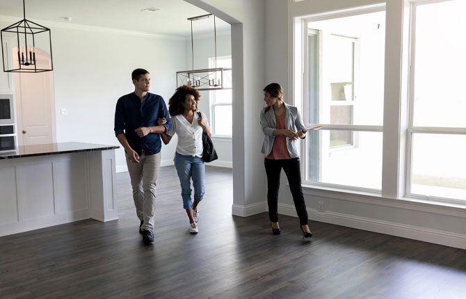 couple being shown a home