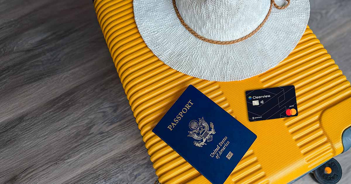 clearview rewards credit card suitcase