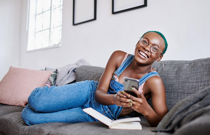 woman-phone-lounging