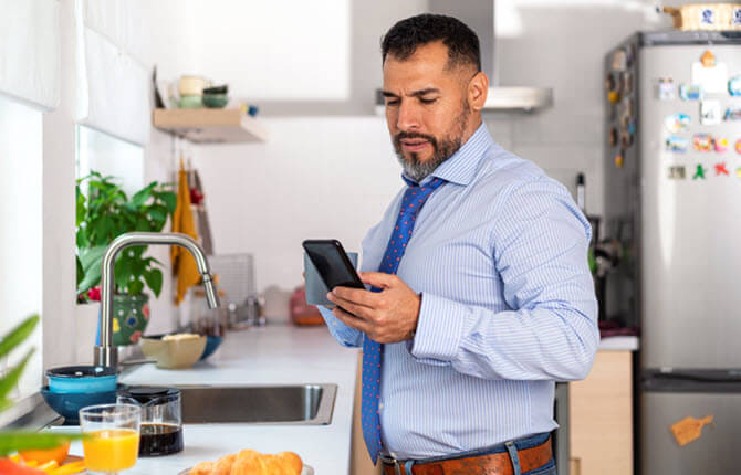 Man looking at his phone