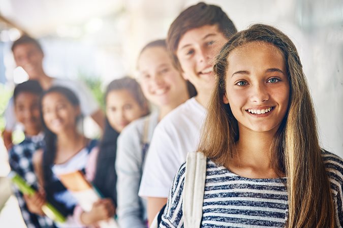 group of students smiling