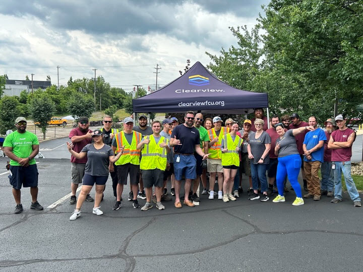 clearview cares® volunteers at clearview's sustainability drive
