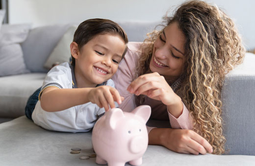 mother-son-piggybank