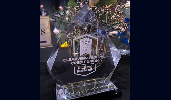 Pittsburgh Post Gazette Award for Clearview Federal Credit Union