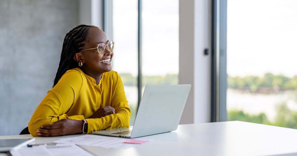woman laptop window outside view