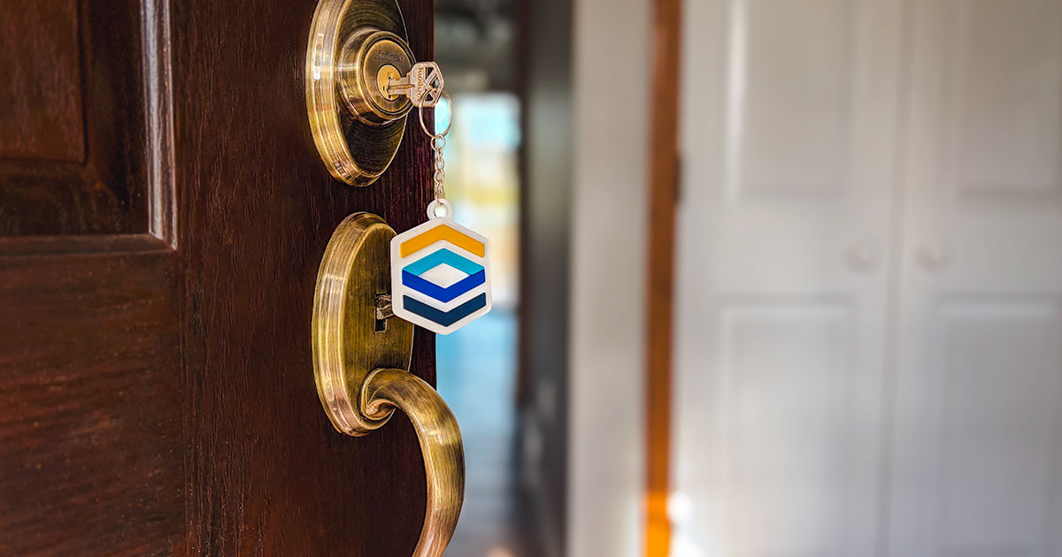 badge keychain home door